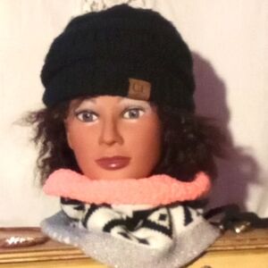 C.c brand beenie cap and southwestern style neckwarm